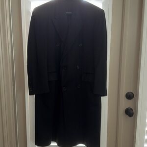 Giuseppe Moda Italia Pure Cashmere Classic Black Double-Breasted Coat